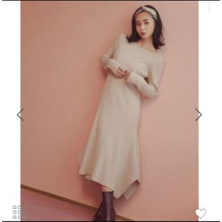 スナイデル(SNIDEL)のstyle voice × 中村麻美　アシンメトリーニットワンピース(ひざ丈ワンピース)