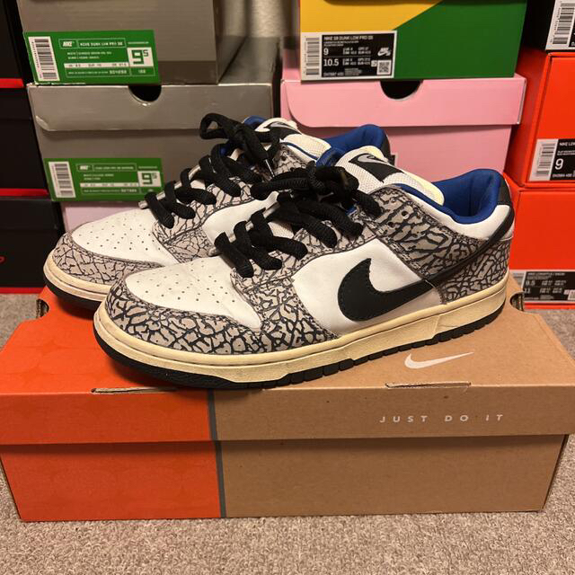 売れ筋がひクリスマスプレゼント! NIKE - NIKE DUNK LOW PRO SB “SUPREME” 白青セメント スニーカー