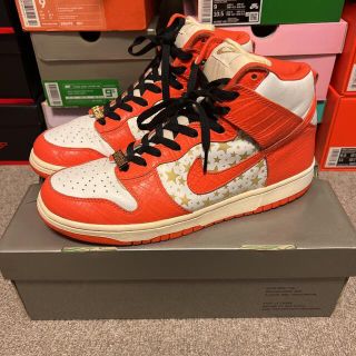 ナイキ(NIKE)のNIKE  DUNK HIGH PRO SB SUPREME / オレンジ(スニーカー)