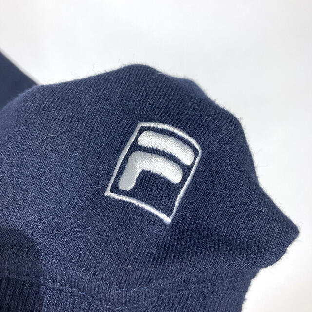 【フィラ スウェット】 ビッグロゴ ロゴ刺繍 L ネイビー
