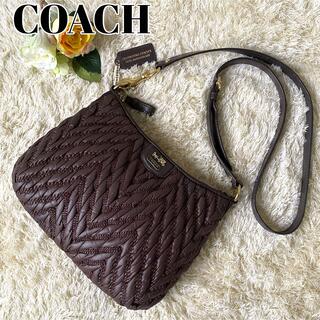 コーチ(COACH)の【希少】コーチ 70th記念モデル ショルダーバッグ シェブロン ブラウン(ショルダーバッグ)