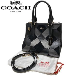 コーチ(COACH)の【美品】 コーチ クロスビーキャリーオール パッチワーク 2way ブラック(ショルダーバッグ)