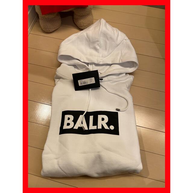 『新品未着用』BALR.フーディーパーカー BOXロゴ ホワイト　Lサイズ