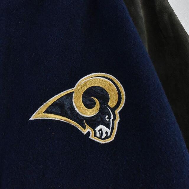 NFL Rams レザー ウール スタジャン 激レア刺繍ロゴ ネイビーの通販 by 