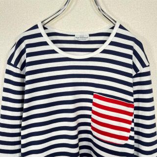 マリメッコ(marimekko)のマリメッコ/marimekko 長袖ボーダーカットソー　ポケット　フィンランド製(Tシャツ/カットソー(七分/長袖))