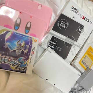 ニンテンドウ(任天堂)の任天堂3DS  LL  パールホワイト　ポケモン　ムーンセット　(携帯用ゲーム機本体)