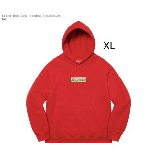 シュプリーム(Supreme)のXL☆ シュプリーム ブリング BOXロゴ フーディー レッド スウェット(パーカー)