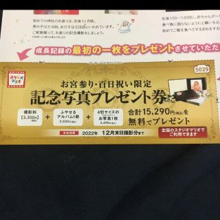 スタジオマリオ 記念写真 プレゼント券(その他)