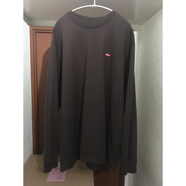 supreme small box L/S Tee DarkBrown Mサイズトップス