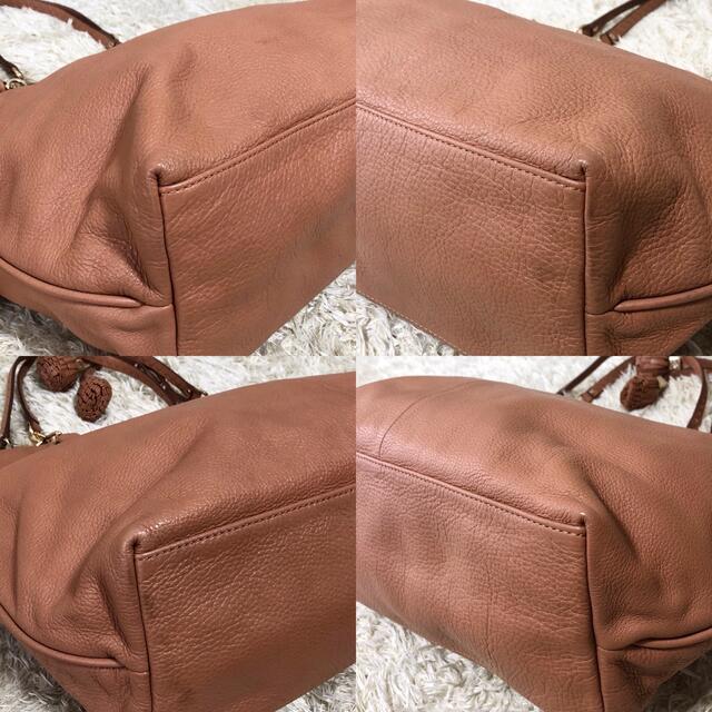 極美品✨トリーバーチ レザー トートバッグ エンボスロゴ タッセル ブラウン