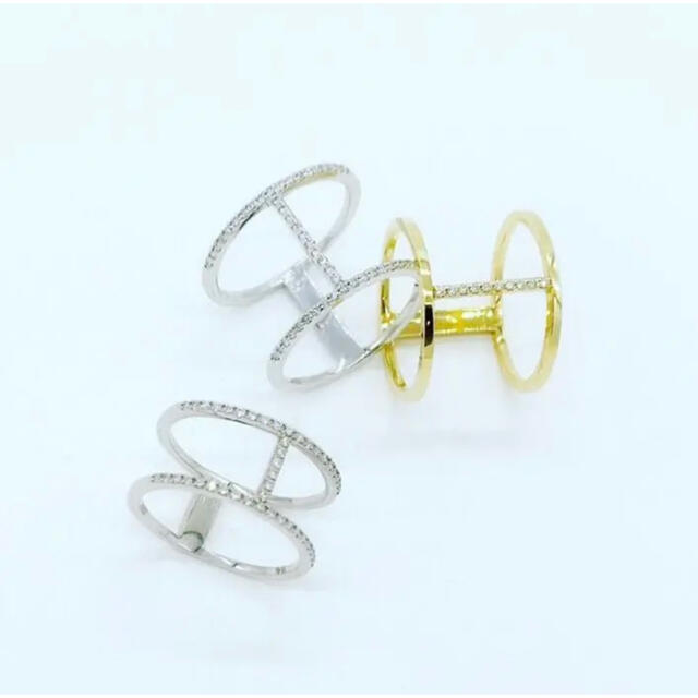 【まみい様専用】lkサロン　ロングハーフダイヤモンドHリング　 レディースのアクセサリー(リング(指輪))の商品写真
