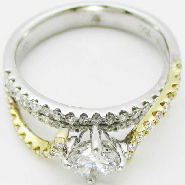 ダイヤモンドリング K18 D0.445ct レポート有 ９号 美品 レディースのアクセサリー(リング(指輪))の商品写真