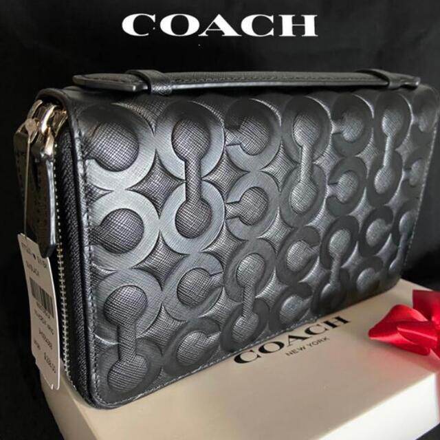 COACH(コーチ)の新品コーチ ダブルジップ オプアート ダブルファスナー オーガナイザー 長財布 メンズのファッション小物(長財布)の商品写真