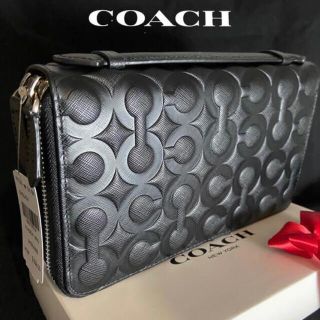 コーチ(COACH)の新品コーチ ダブルジップ オプアート ダブルファスナー オーガナイザー 長財布(長財布)