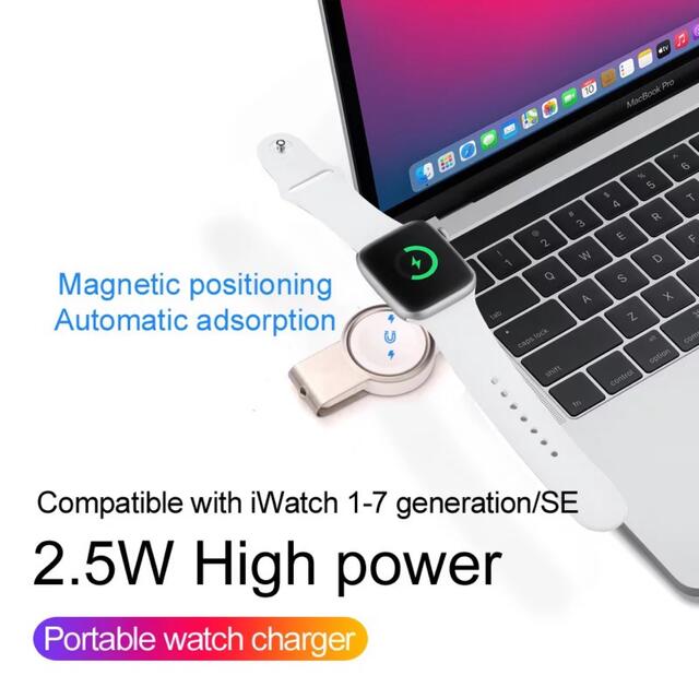 Apple Watch 充電 USB充電スタンド ワイヤレス磁気充電器 スマホ/家電/カメラのスマートフォン/携帯電話(バッテリー/充電器)の商品写真