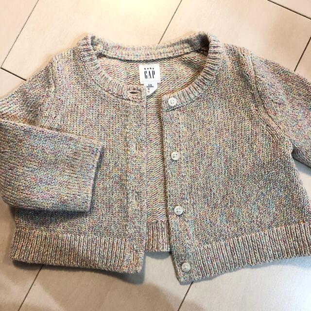 H&M(エイチアンドエム)の美品★H&M サロペット　ジャンパースカート& babyGap ラメカーディガン キッズ/ベビー/マタニティのベビー服(~85cm)(ワンピース)の商品写真