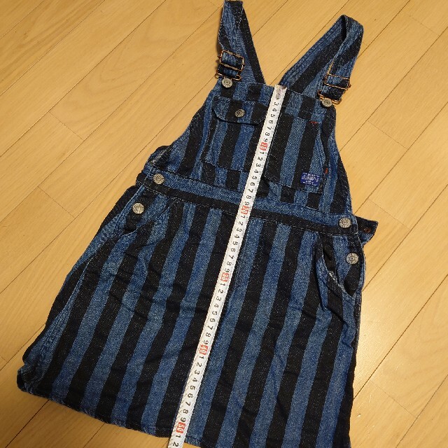 F.O.KIDS(エフオーキッズ)の130cm　エフオーキッズ　ストライプ　ジャンスカ キッズ/ベビー/マタニティのキッズ服女の子用(90cm~)(ワンピース)の商品写真