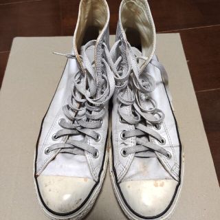 コンバース(CONVERSE)のconverse all star 27.5cm ハイカット　ホワイト　レザー(スニーカー)