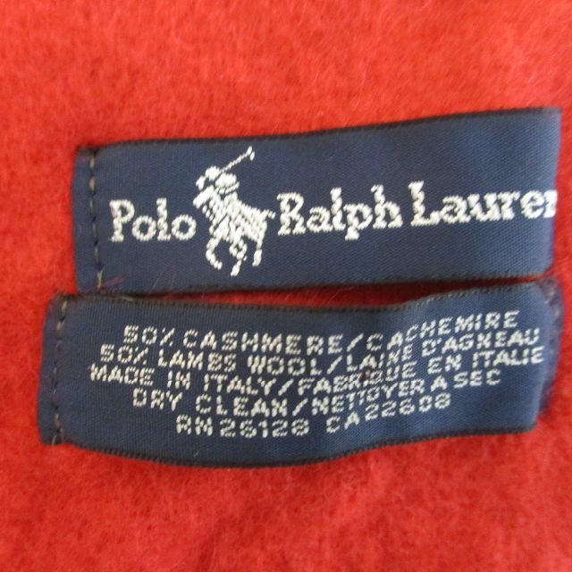 POLO RALPH LAUREN(ポロラルフローレン)のSFA0073 Polo Ralph Lauren マフラー F レッド ロゴ レディースのファッション小物(マフラー/ショール)の商品写真