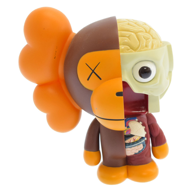 17センチ表記サイズMEDICOM TOY メディコムトイ 11SS×A BATHING APE×Original Fake×KAWS MILO アベイシングエイプ オリジナルフェイク カウズ 人体模型マイロフィギュア 人形 ブラウン/ホワイト