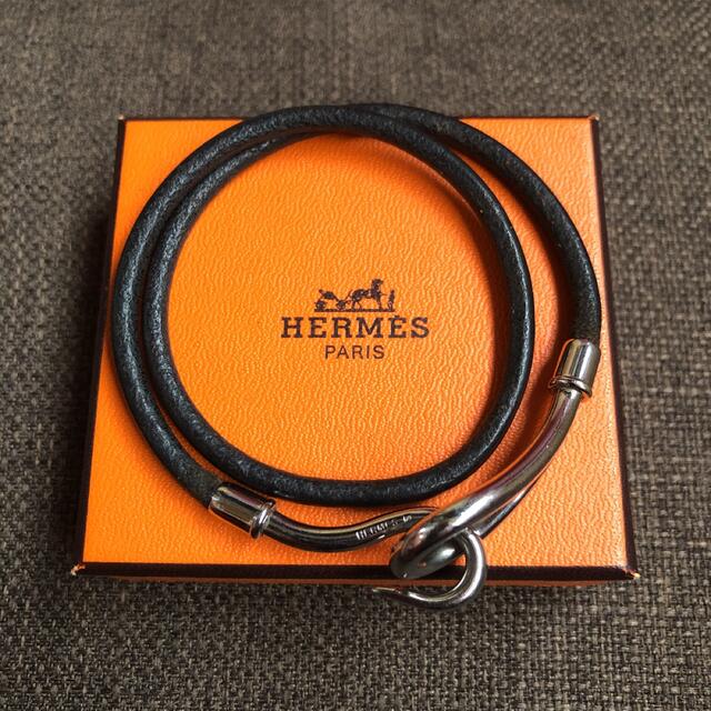 HERMES エルメス　ジャンボ　2連巻き　ブレスレット　黒