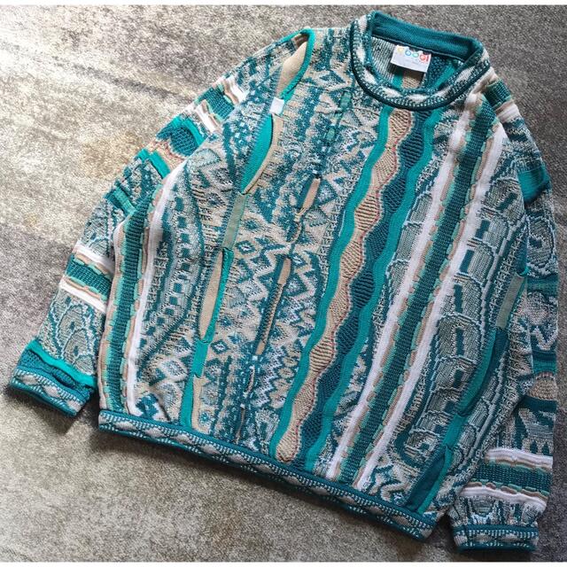 絶妙なカラー配色 芸術 COOGI クージー 3D コットン ニット セーター