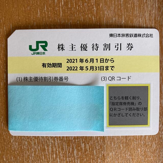 株主優待割引券　JR東日本　5月31日まで