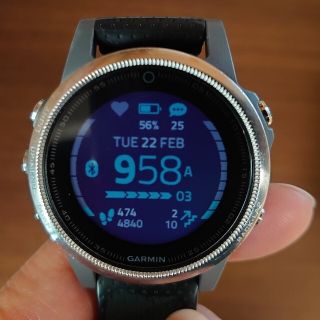 ガーミン(GARMIN)の【美品】GARMIN FENIX 5S 日本版 GPSスポーツウォッチ(腕時計(デジタル))