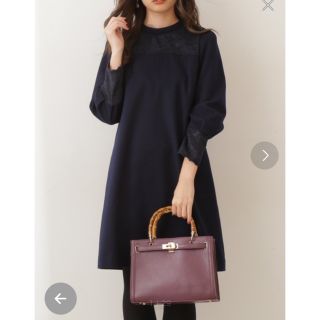 プロポーションボディドレッシング(PROPORTION BODY DRESSING)の【プロポ】レース切り替えワンピース【ほぼ新品】(ミニワンピース)