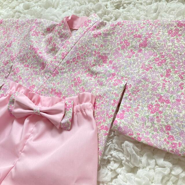 お客様専用】ベビー袴 ハンドメイド ピンク×小花の通販 by