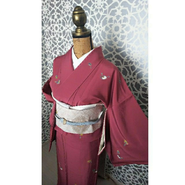 小紋/美品/京友禅/仕立上がり/適応身長153~161㎝/ 7797 巻く 小紋/美品/京友禅/仕立上がり/適応身長153~161㎝/ 7797 巻く