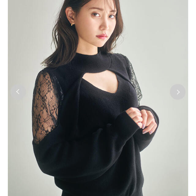 snidel レースドッキングニットトップス | フリマアプリ ラクマ