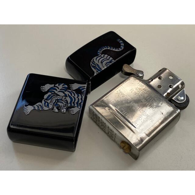 ZIPPO(ジッポー)のZippo/ライター/虎/蒔絵/限定/ブルー/寅/2004/タイガー/ビンテージ メンズのファッション小物(タバコグッズ)の商品写真