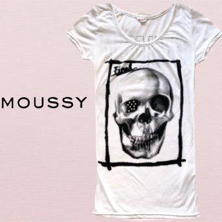 マウジー(moussy)のマウジー moussy ドクロ スカル 半袖 Tシャツ スワロフスキー(Tシャツ/カットソー(半袖/袖なし))