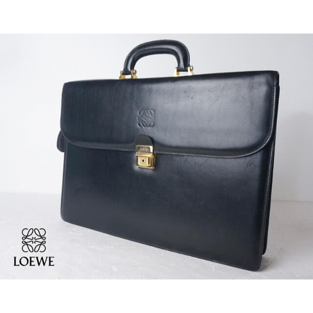 LOEWE ロエベ ロゴ レザー ゴールド金具 ビジネスバッグ ブリーフケース