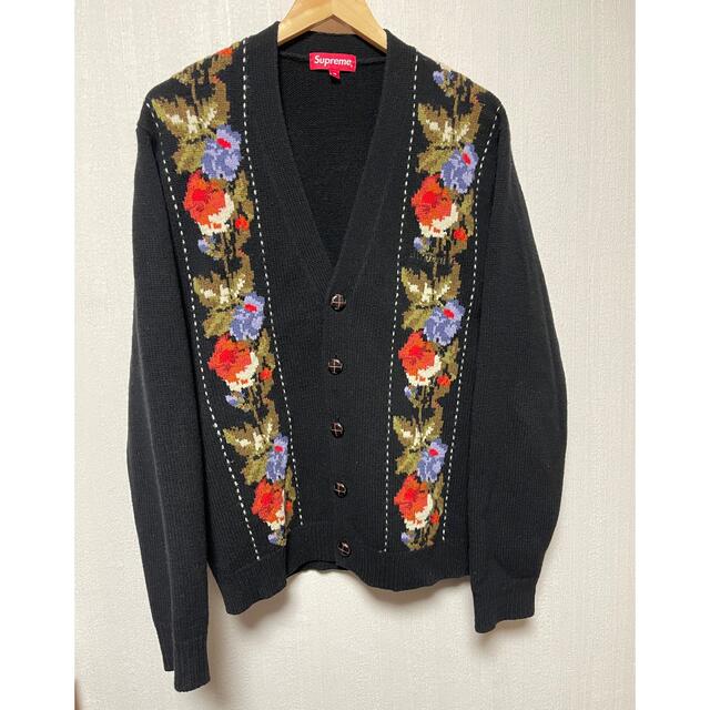 Supreme Floral Stripe Cardigan black Mトップス