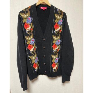 シュプリーム(Supreme)のSupreme Floral Stripe Cardigan black M(カーディガン)