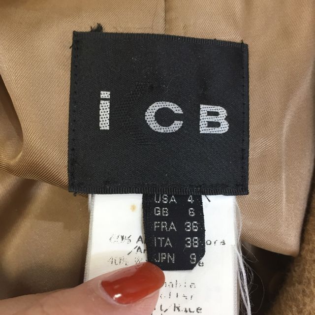 ICB(アイシービー)の【人気】iCB アンゴラ混 比翼 ロングコート 日本製 サイズ9 レディース レディースのジャケット/アウター(ロングコート)の商品写真