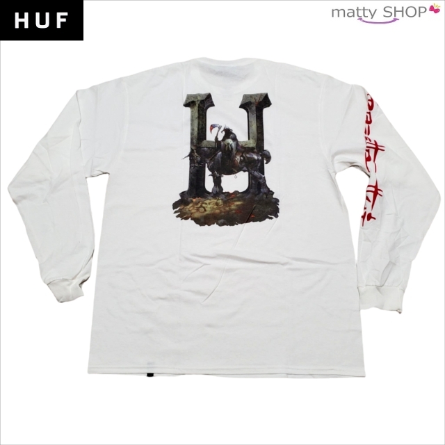 Tシャツ/カットソー(七分/長袖)3 HUF×FRAZETTA コラボ ロンT ホワイト M 新品