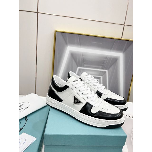 買得 【PRADA】ロゴ レザースニーカー 2EG364 サイズ36 23cm