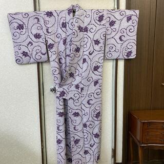 BY3511　紫　絞り着物　正絹
