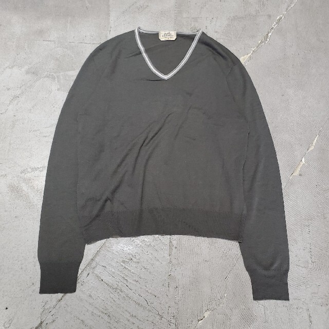 第一ネット Hermes - HERMES エルメス Vネック ニット セーター グレー