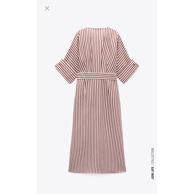 ZARA(ザラ)の【新品】ZARA ストライプ柄シャツワンピース XS レディースのワンピース(ロングワンピース/マキシワンピース)の商品写真