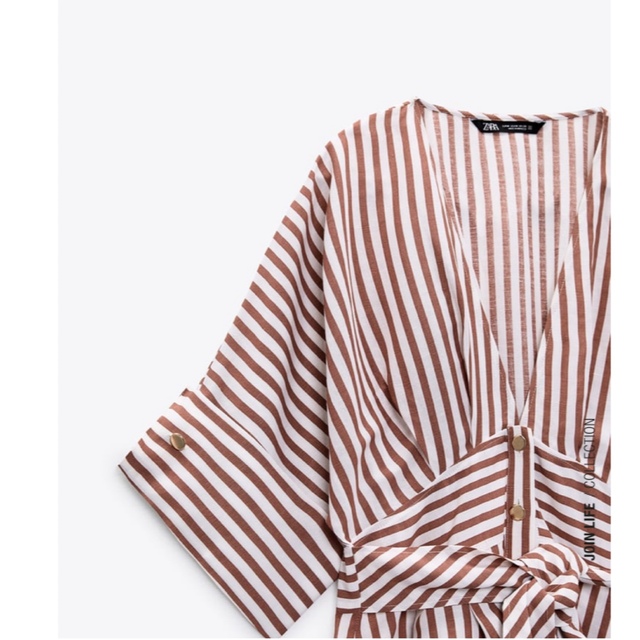 ZARA(ザラ)の【新品】ZARA ストライプ柄シャツワンピース XS レディースのワンピース(ロングワンピース/マキシワンピース)の商品写真