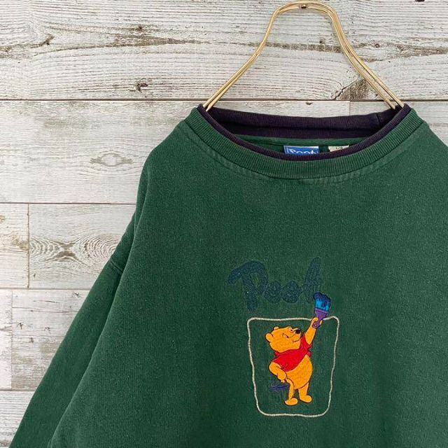 Disney(ディズニー)のUS輸入　POOH メンズ　スウェットトレーナー　刺繍プリント　L a1 メンズのトップス(スウェット)の商品写真