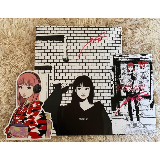 Backside works. サイン入りステッカー&ポストカード - 美術品 Backside works. サイン入りステッカー&ポストカード - 美術品