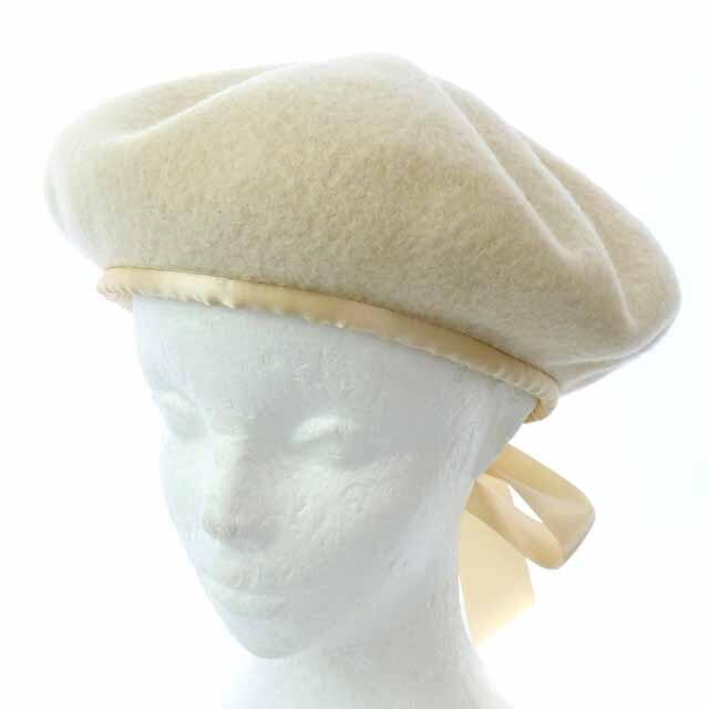 Lily Brown(リリーブラウン)のリリーブラウン 21AW リボンベレーハット ベレー帽 帽子 F アイボリー レディースの帽子(ハンチング/ベレー帽)の商品写真