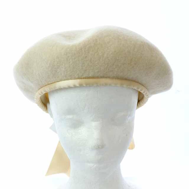 Lily Brown(リリーブラウン)のリリーブラウン 21AW リボンベレーハット ベレー帽 帽子 F アイボリー レディースの帽子(ハンチング/ベレー帽)の商品写真