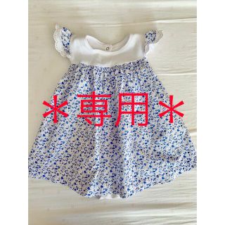 プチバトー(PETIT BATEAU)のプチバトー♪ワンピース風ロンパース(12m/74cm)(ロンパース)