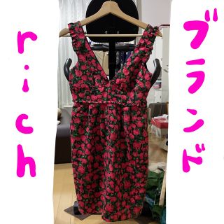 リッチ(rich)のデート本番用 可愛い 濃いピンクのお花 ミニワンピース(ミニワンピース)